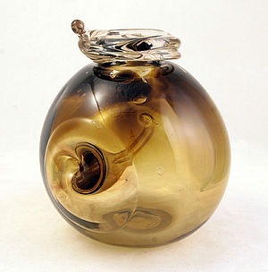 English: Vintage abstract blown glass vessel b...